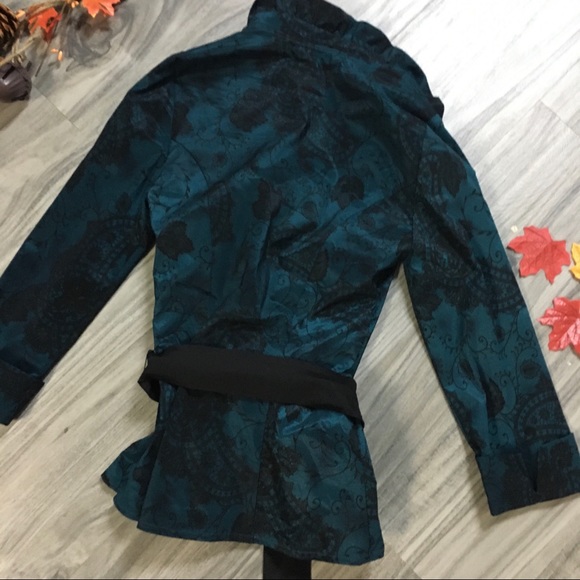 NWT Taffeta Paisley Print Wrap Blouse 3/4 Sleeves - Picture 4 of 5